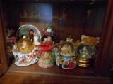 Some of several snow globes