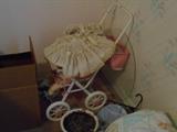 Vintage child's toy baby carriage