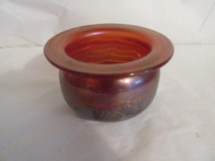 Early Art Glass Ladies Spittoon 