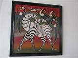 Nice Framed Zebra Print - Artist Signed