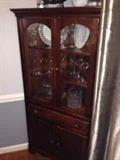 Modern Oak Corner China Cabinet