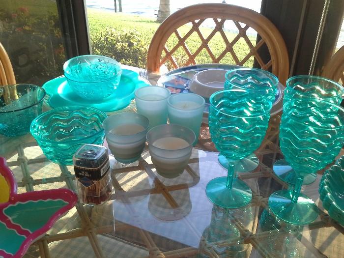 Teal acrylic party ware