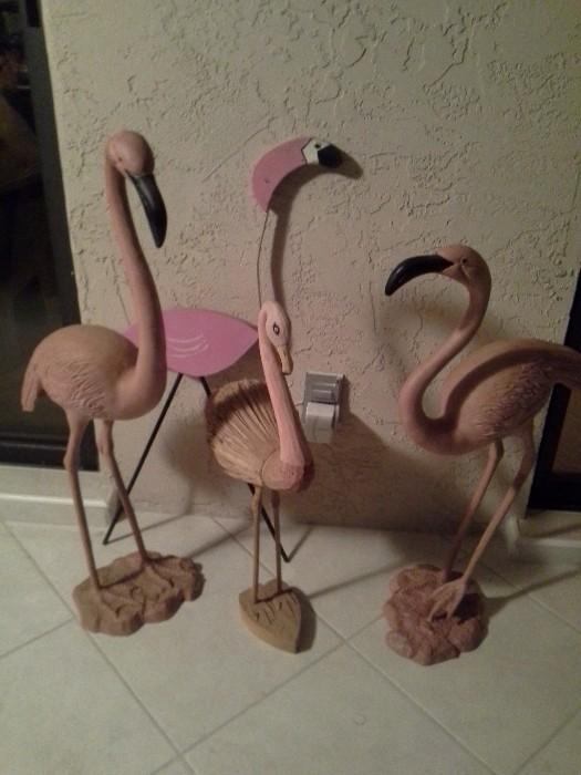 Tall Flamingo statues/Yard Art