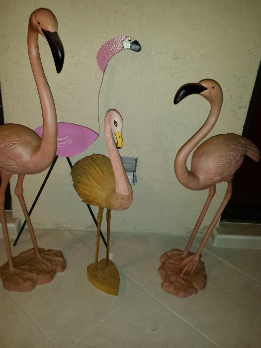 Tall Flamingo statues/Yard Art