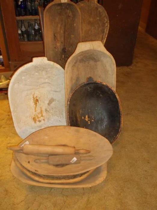 Wooden dough bowls