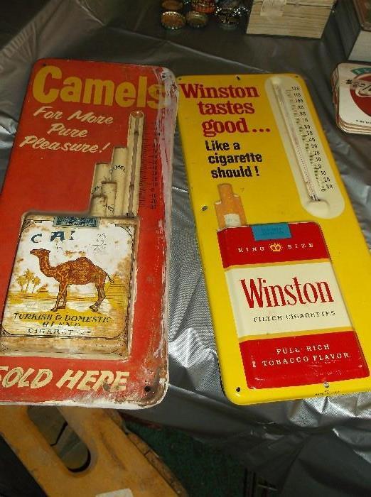 Camel and Winston cigarette thermometers