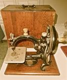 Willcox-Gibbs Antique Sewing Machine with Case