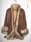 Custom Made Leather and Fox Fur Jacket