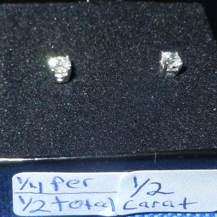 Diamond Earrings 1/4 carat ea