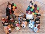 Royal Doulton figurines and mini Toby mugs