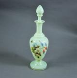 Hand Painted light green custard glass cologne bottle. Hummingbird and floral scene. Signed, artist unrecognizable.
Condition: Very Good
Shipping: Yes
Size: 8"