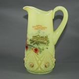 Cream Custard pressed glass Hotel Conneaut, souvenir EAPG pitcher
Condition: Very Good
Shipping: Yes
Size: 8"