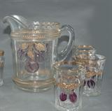 Antique Northwood, "Plum" pattern pitcher and five (5) tumbler. Circa 1906 Condition is consistent with age and use
Condition: Very Good/used
Shipping: Yes
Size: Pitcher 8"