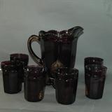 Antique Northwood, Leaf medallion pattern, Amethyst glass Pitcher and six (6) tumblers
Condition: Very Good
Shipping: Yes
Size:Assorted
