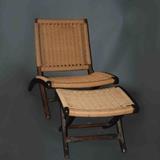 Mid Century Teak rope woven folding chair with foot stool, brass findings, mid century
Condition: Very Good
Shipping: Yes