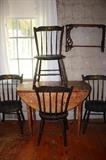 Kitchen Table & 4 Matching Tole Painted Chairs