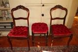 Pair of Tufted Upholstered Chairs with Ottoman/Stool
