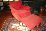 Upholstered Chair with Matching Ottoman
