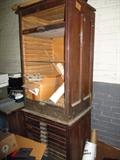 Antique wooden printers type set cabinets by Hamilton