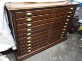 Antique Map / blueprint file drawer cabinet which was has been restored.