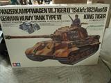 Tamiya Tank Model Kit of a German WWII King Tiger Heavy Tank.
