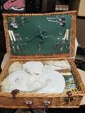 Fully stocked Picnic Basket of china and utensils