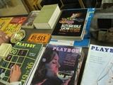 several old playboys mags,Planters Peanuts bowls
