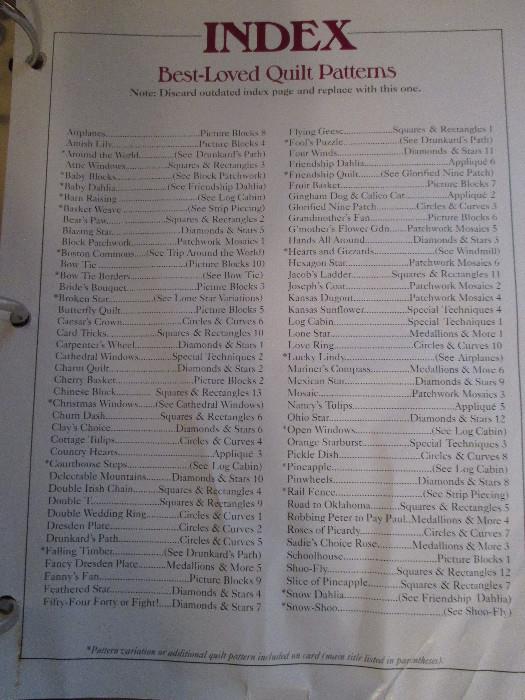 Most Patterns Without The Asterik Are In The Binder With 50 Uncut Patterns