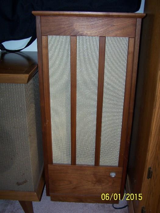 ADC 18 loudspeaker system in mid century modern cabinets.