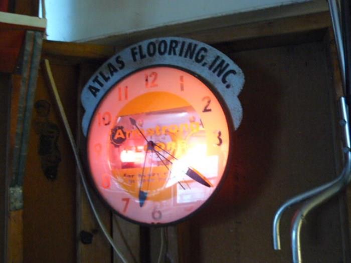 lighted advertising clock