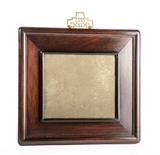 Custom wooden frame with brass hanger