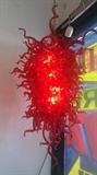 Blown Glass,  Hand Made, A19 socket. Ruby Red.  Estimate size: 52" X 36"  Brand: Dea Luce.  