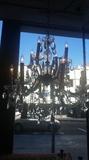 European crystal chandelier.  27" X 30"  12 light 