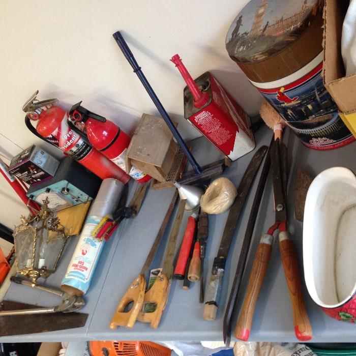 Fire Extinguishers, Hand Saws, Trimmers, Gas Can, Light Fixture and more