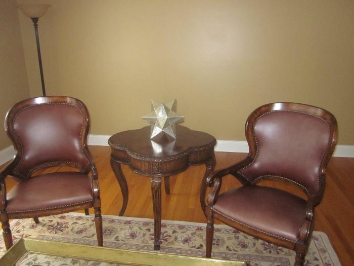 Arm chairs, occasional chairs, end table, 