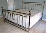 CHROME KING BED FRAME,   MARTHA STEWART SIGNATURE COLLECTION.   MATTRESS NOT FOR SALE