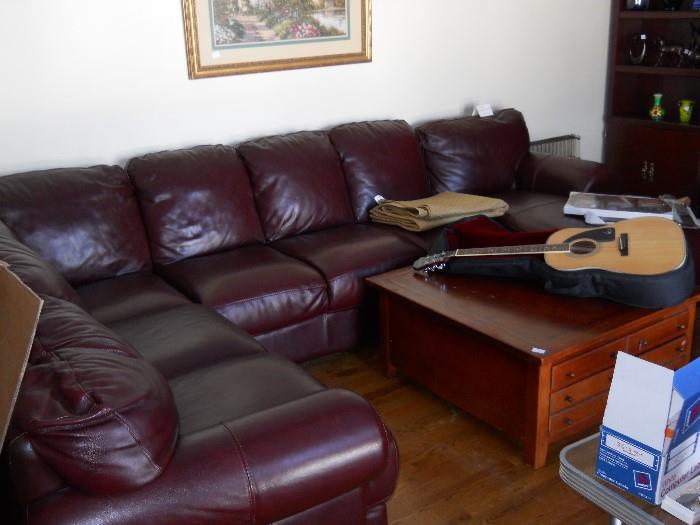Awesome leather wrap around sectional sofa, excellent condition