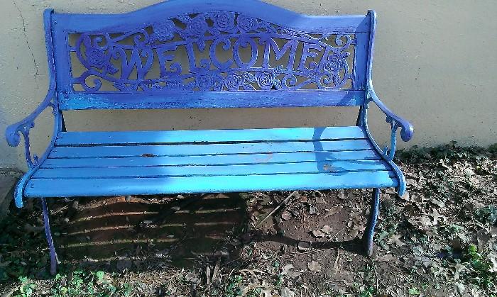 Painted iron bench