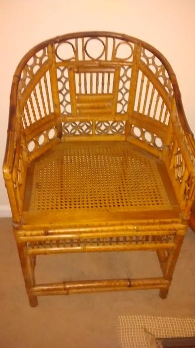 Antique Chippendale Bamboo Rattan chair