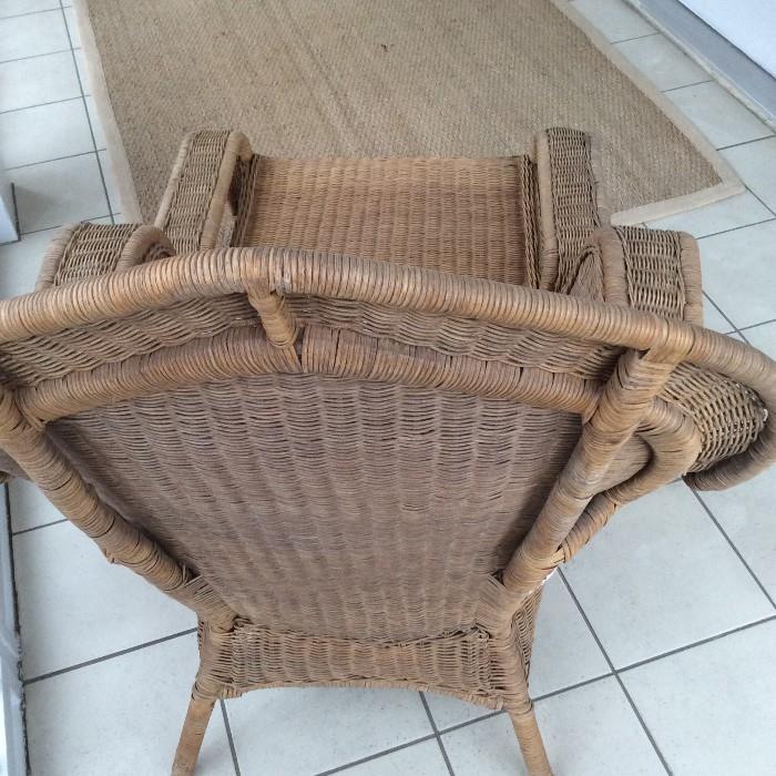 back of wicker chair and ottoman