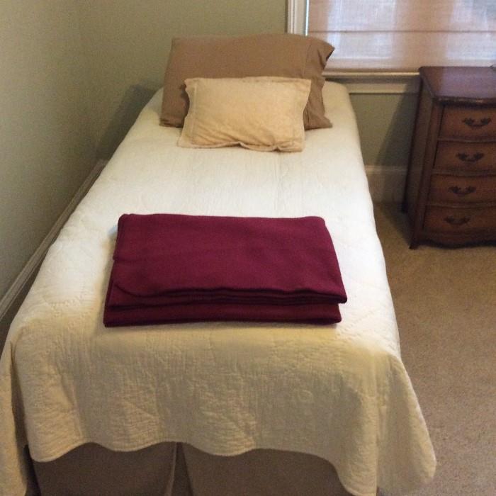 2 very nice twin beds, like new mattresses and bedding.