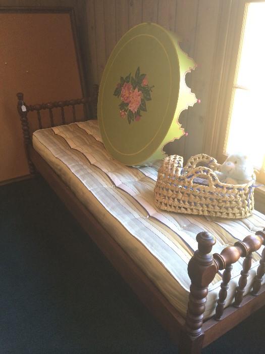            Antique day bed; hand painted canopy