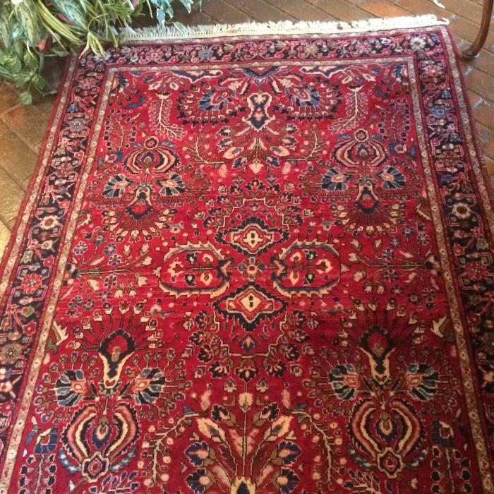                       4' x 6' Oriental red & blue rug