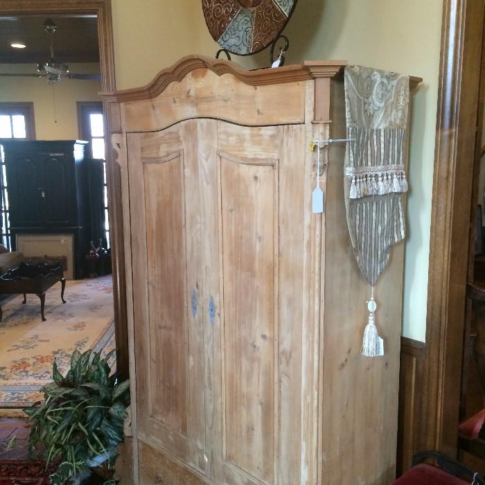                      Antique Irish pine armoire