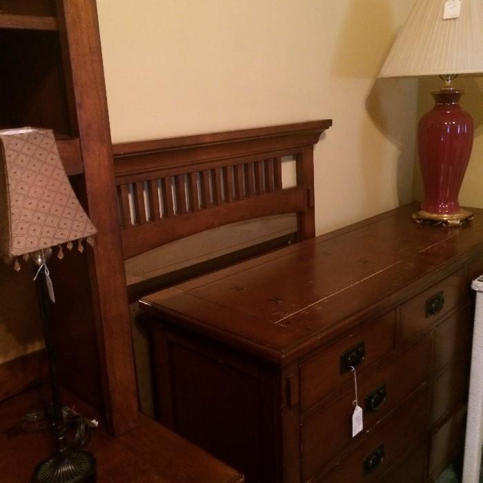     Dresser & mirror have matching desk & queen bed.