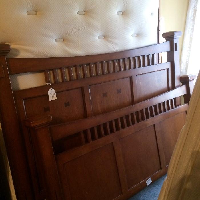  Queen bed has matching desk & dresser with mirror.