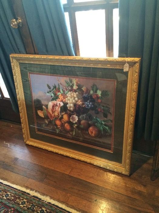              Beautiful fruit & floral framed art