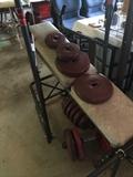                   Work-out bench & weights