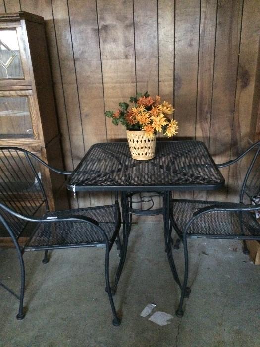                 Black patio table & 2 chairs set