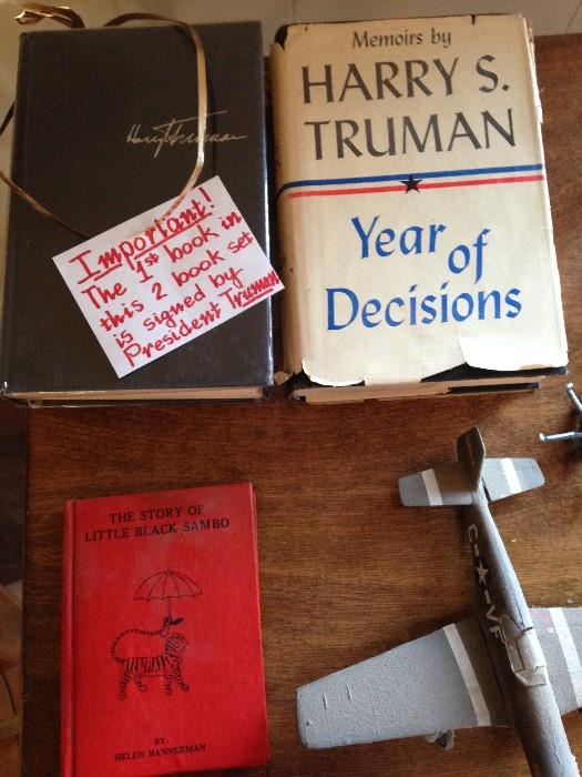 harry Truman book, autographed, model planes, metal planes